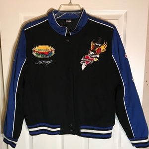 VINTAGE ED HARDY WOMENS MOTORCYCLE STYLE JACKET DB